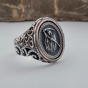 Handmade 925 Sterling Silver Grim Reaper Ring | Unique Design for Men & Women | Angel of Death Symbol | Gothic Style Statement Jewelry