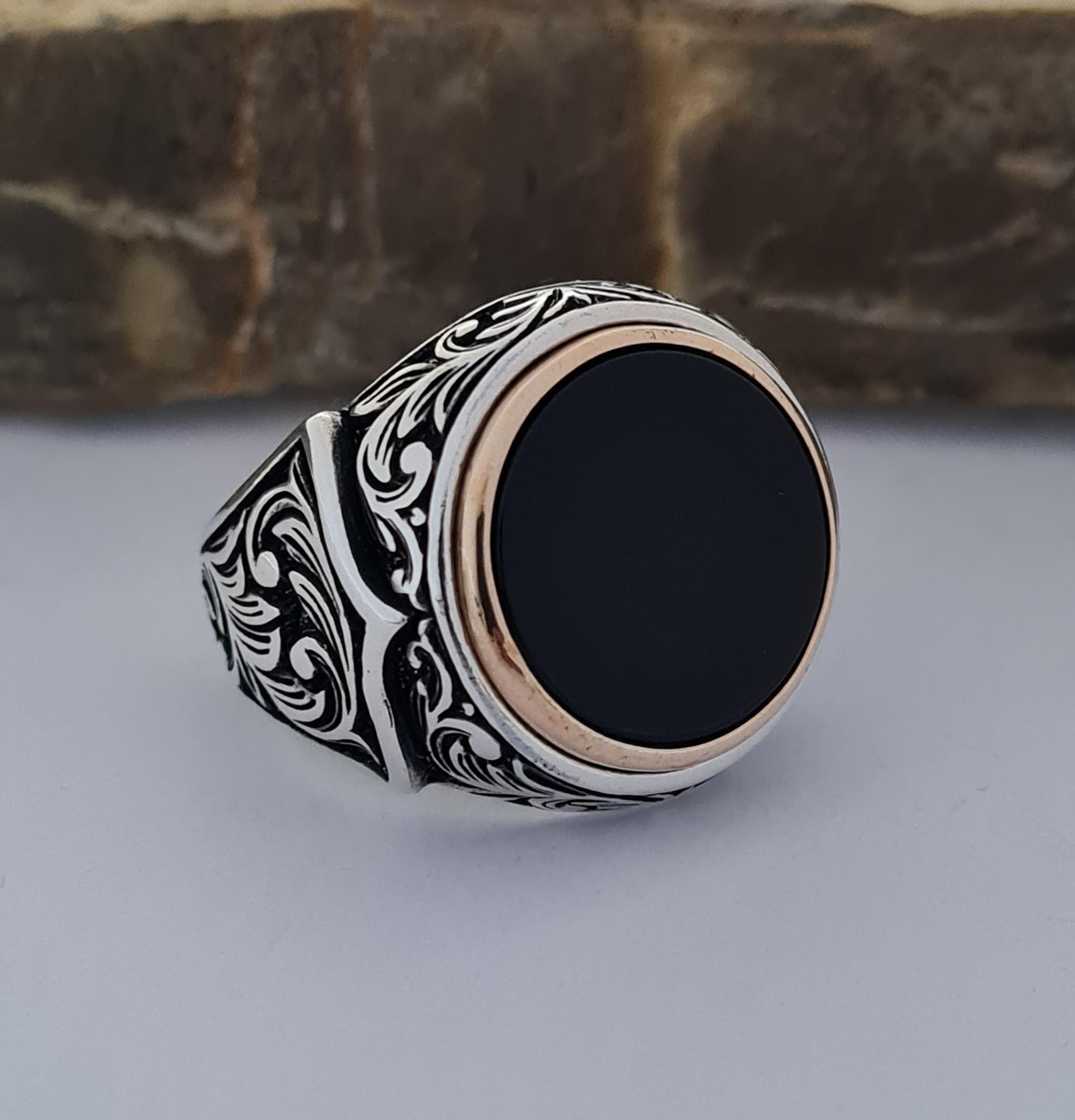Handmade 925 Silver Black Onyx Ring: Ottoman Style Jewelry - Etsy