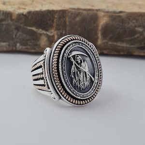 Handmade 925 Sterling Silver Grim Reaper Ring | Unique Design for Men & Women | Angel of Death Symbol | Gothic Style Statement Jewelry