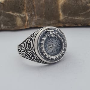 Handmade Sterling Silver Viking Dragon Ring: Norse Mythology Jewelry