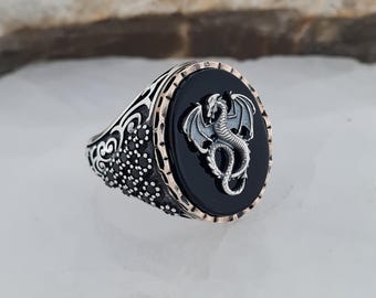 Sterling Silver Scorpio Ring: Black Onyx Statement Jewelry