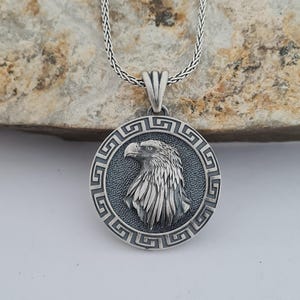 Handcrafted Sterling Silver Eagle Pendant - Bold Statement Necklace , Intricate Design, Symbol of Strength and Freedom, Unique Gift Idea