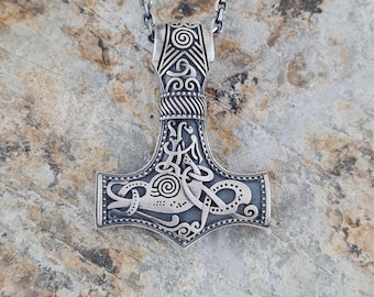 Sterlingzilveren Viking Thor-hamerhanger: Noorse Mjolnir-amulet