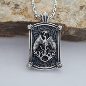 Handgefertigte Sterling Silber Phoenix Halskette: Symbol der Wiedergeburt
