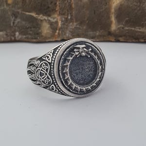 Handmade Sterling Silver Viking Dragon Ring: Norse Mythology Jewelry