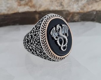 Sterling Silver Scorpio Ring: Black Onyx Statement Jewelry