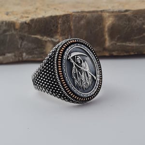Handmade 925 Sterling Silver Grim Reaper Ring | Unique Design for Men & Women | Angel of Death Symbol | Gothic Style Statement Jewelry
