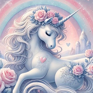 Regenbogen-Einhorn Karte; Einhorn-Karte; Geburtstagskarte; Kinderkarte; Grußkarte; Kinderkarte; Leere Karte; Zum Selberdrucken; Digitaldruck.