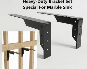 Heavy Duty Iron Wall Mount Brackets – Marble Sink Support Set