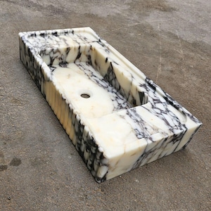 Calacatta Viola Marble Sink, Wall Mount Sink, Calacatta Sink, Bathroom Sink, Special Order Sink, Powder Room Sink Kitchen Sink, Marble Sink