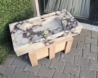 Calacatta Viola Marble Sink, Special Order Sink, Marble Sink Countertop, Marble Large Sink, Wall Sink, Bathroom Sink