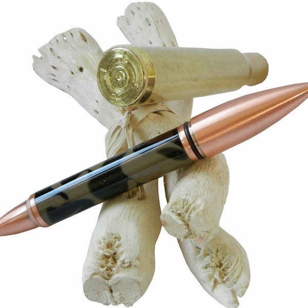 Handmade Authentic 50 Caliber Bullet Flip Pen Fathers Day Gift Woodworking by CraftCrazy4U