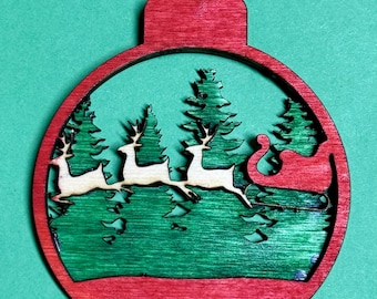 Christmas Ornament Reindeers in the woods