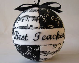 Best Teacher Christmas Ornament, Music Notes, Tree Ornament, Holiday Decorations, Gift Ideas under 20 For Her or Him by CraftCrazy4U