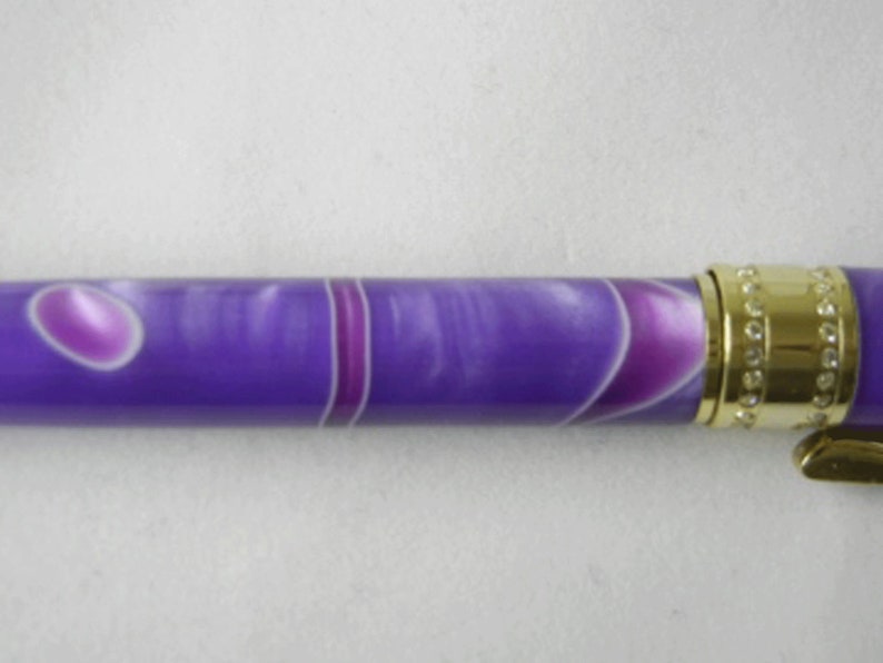 Pen in Princess Purple Passion, 24kt Gold Feminine Swarovski Crystals, Handcrafted Pen, Perfect Writing Instrument for Her by CraftCrazy4U image 2