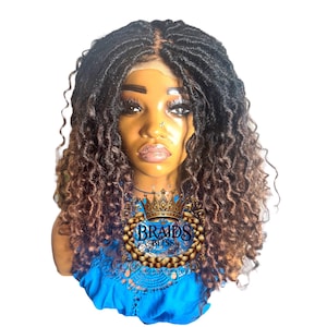 Handmade lace front wig with curls twist wigs with voluminous curly ends natural looking protective hairstyles for women lightweight wigs