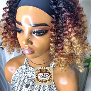 Afro Curly Headband Wig Lightweight wig Stylish wig for black women Easy to Wear headband wig cheap headband wigs