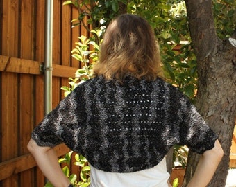 Crocheted Shrug Pattern, Crochet Pattern for Shrug, Crocheted Sweater Pattern, Ripple Crochet Patterns, Crochet Pattern for Glam Stripe Yarn
