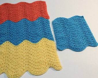 Gebreid theedoekpatroon, breipatroon voor handdoek en vaatdoek