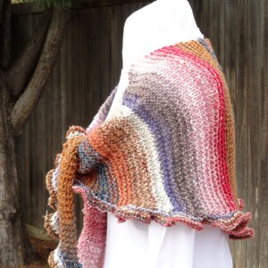 Easy to Knit Shawl Pattern, Free Knitting Pattern, Patterns for Prayer Shawl with Ruffles, Knitted Prayer Shawl Pattern, Gift to Knit image 2