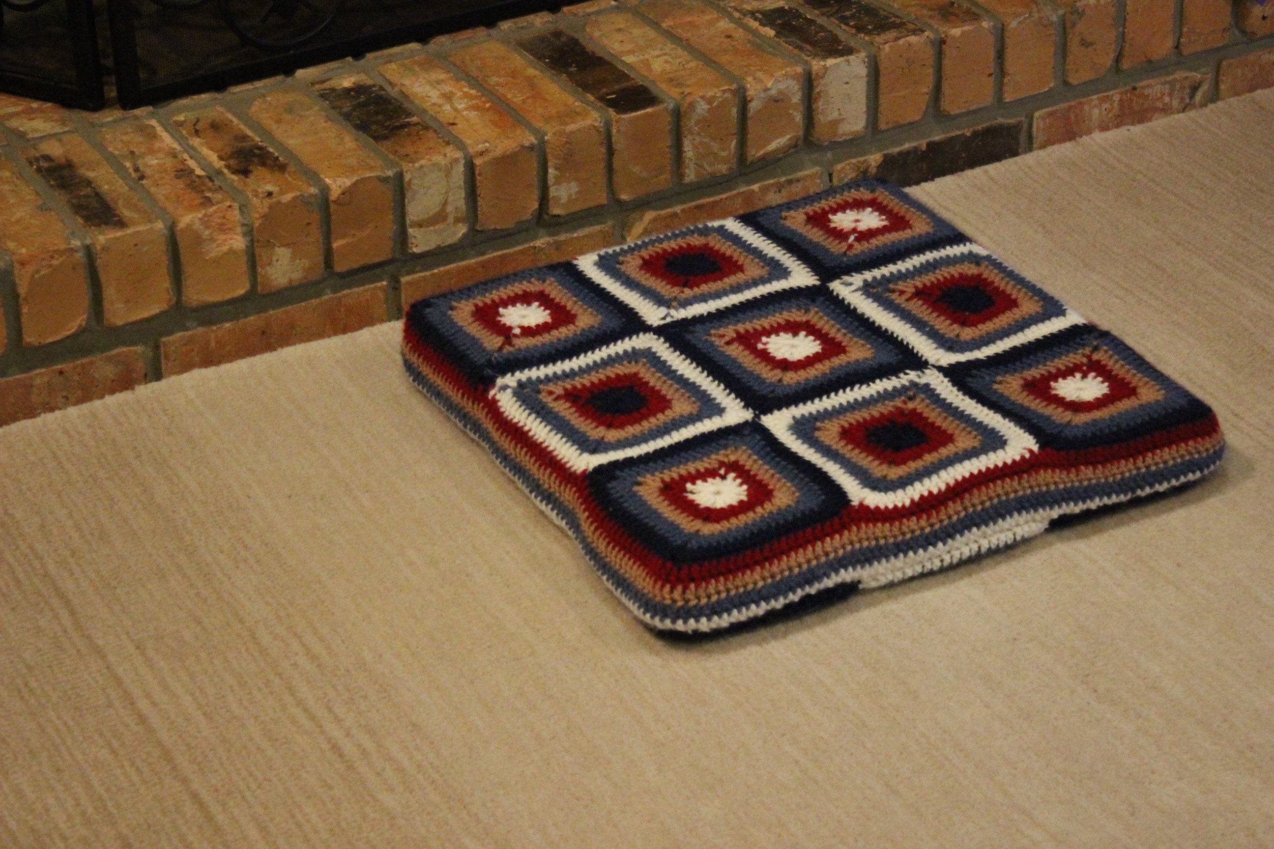 Crochet Pattern for Square Floor Pillow Meditation Cushion Etsy Australia