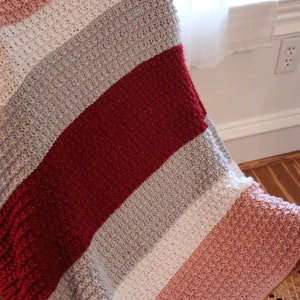 Knitting Pattern for Lap Blanket, Knit Pattern for Small Blanket, Wheel Chair Blanket Pattern, Striped Knit Blanket Design