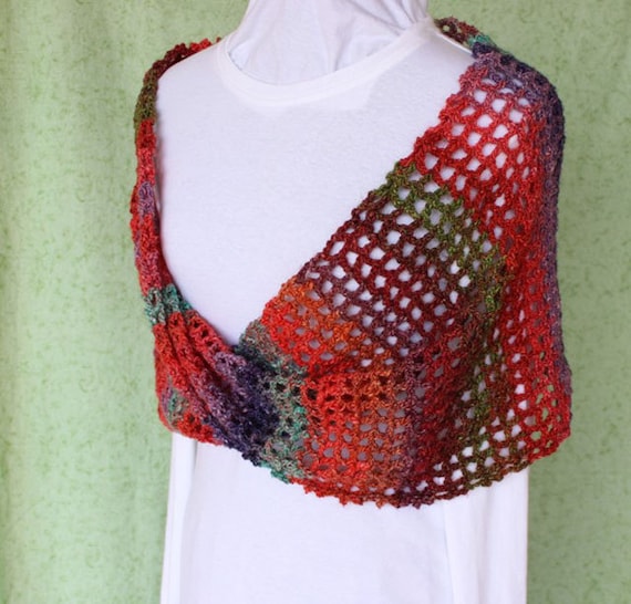 Crocheted Wrap Pattern, Trellis Crocheted Cowl and Headband PDF Patterns