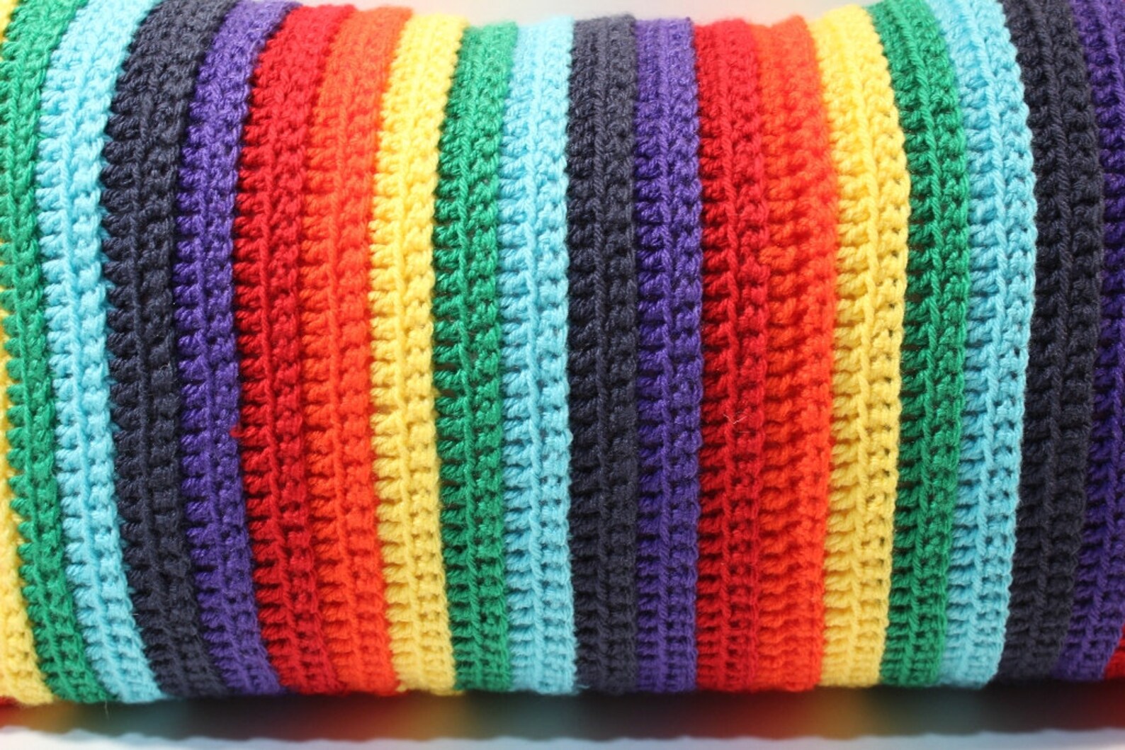 Striped Crochet Pillow Pattern Yoga Bolster Patterns Easy to Etsy