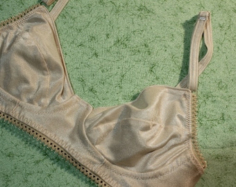 Bra Without Underwire, Beige Colored Bra, Teenage Girl Bra, Neutral Color Bra, Comfort Bra, Small Size Bra