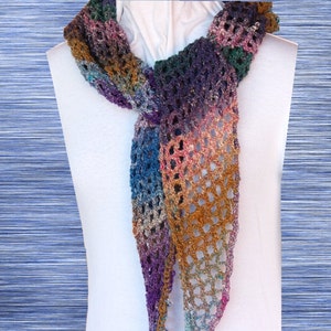 Crochet Patterns for Scarves, Easy to Crochet Wrap Pattern, Crocheted Shawl Patterns, Trellis Crochet Wrap Design image 4