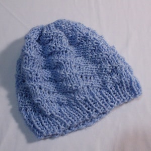 Knitting Pattern for Baby Hat, Baby Hat Knit in Round using Circular Knitting Needles, Textured Baby Hat Pattern image 3