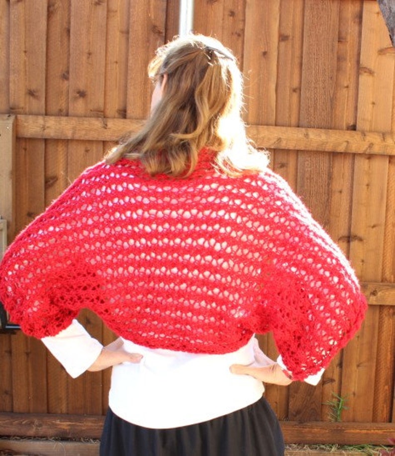 Knit Shrug Pattern, Knitting Pattern for Shrugs, Lace Knit Shimmer