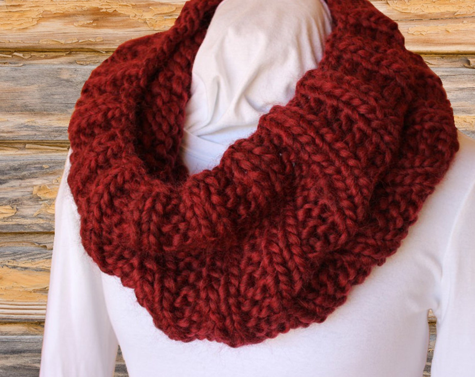 Chunky Knit Cowl Pattern Knitting Pattern for Bulky Yarn Etsy