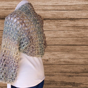 Knitted Shrug Patterns, Big Lacy Knit Shrug, Pattern to Knit Using Homespun Yarn, Knitting Pattern for Shrug, Learn to Knit Lace Design