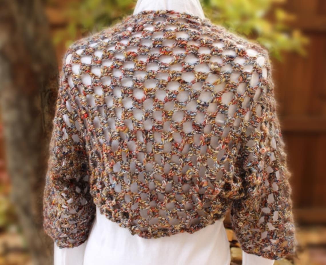 Crocheted Shrug Pattern Crochet Patterns for Shrugs Easy to Etsy