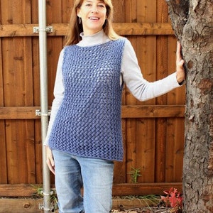 Knitting Pattern for Sweater, Knitted Vest Pattern, Easy Knit Sweater Vest Pattern, Knit Tunic Patterns, Lace Sweater Pattern