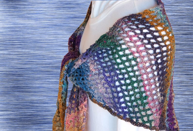 Crochet Patterns for Scarves, Easy to Crochet Wrap Pattern, Crocheted Shawl Patterns, Trellis Crochet Wrap Design imagem 3