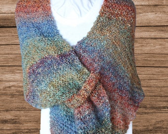 Knitting Pattern for Shawl, Knit Patterns for Homespun Yarn