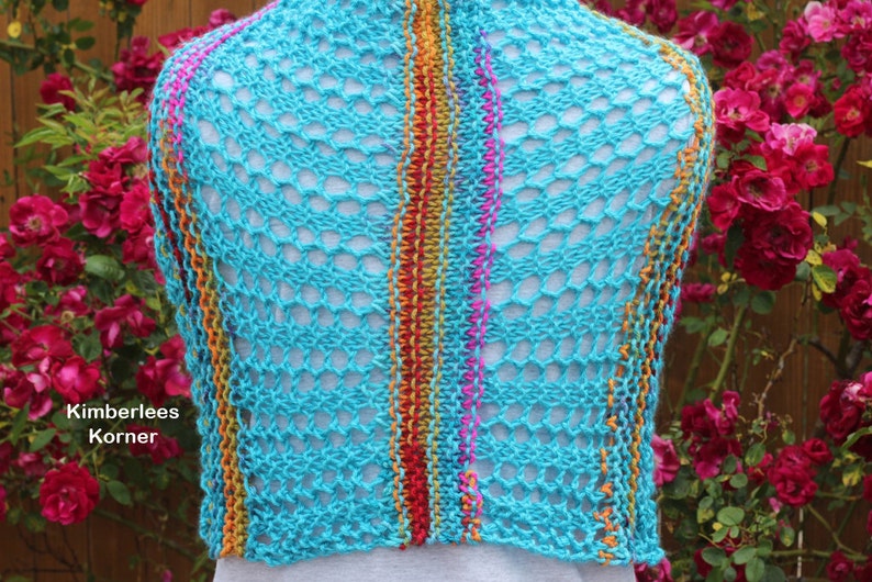 Knitting Pattern for Lace Shawl, Prayer Shawl Patterns, Garter and Lace Knit Wrap, Rectangle Knitted Shawl Patterns, Gifts to Knit image 4