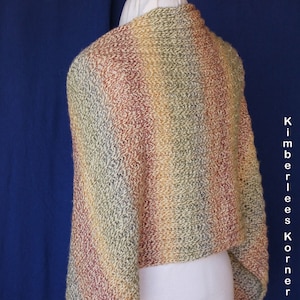 Knit Shawl Pattern, Knitting Pattern for Prayer Shawl, Knit Shawl Design with Button, Easy to Knit Shawl Pattern with Button Closure image 3