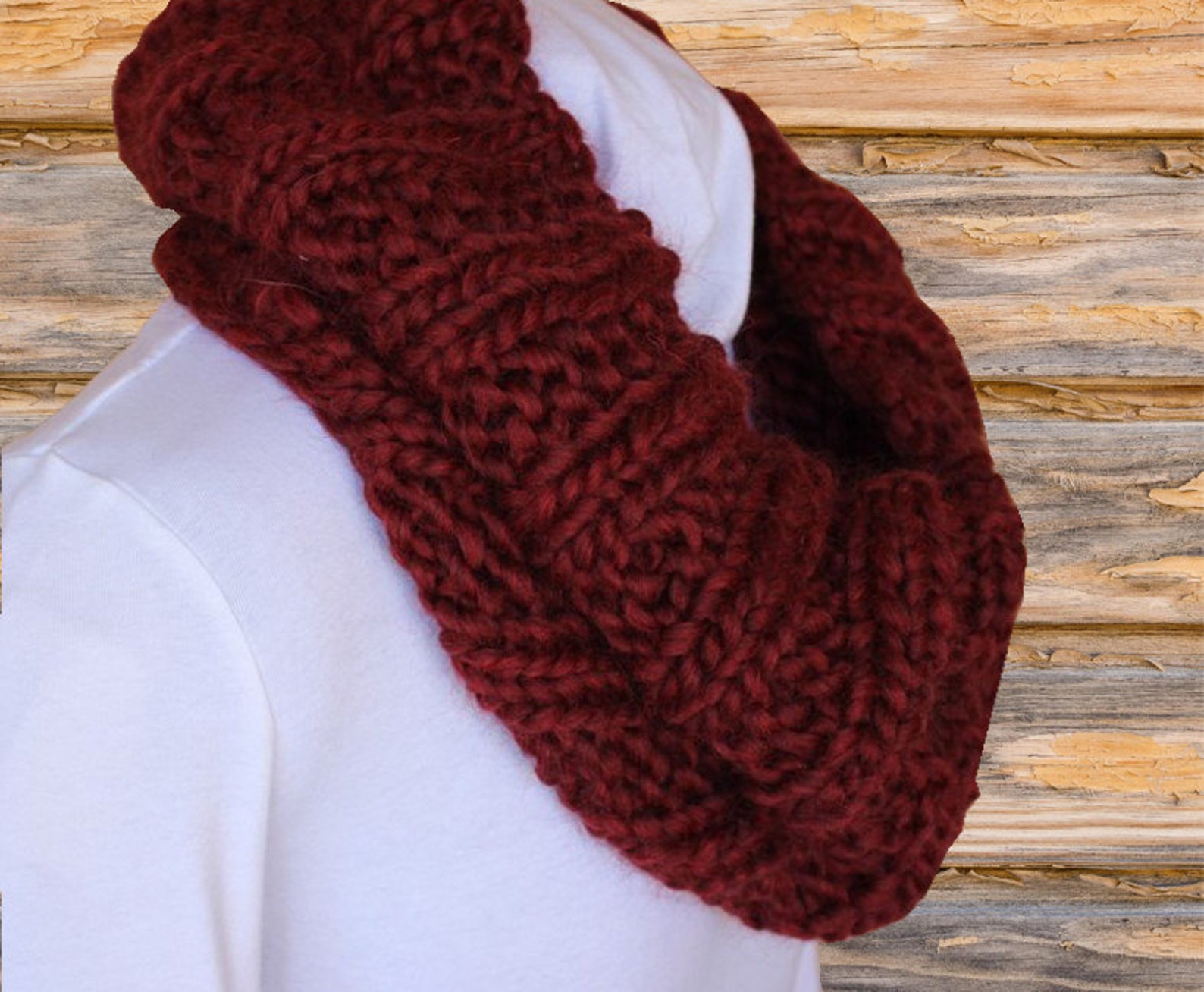 Chunky Knit Cowl Pattern Knitting Pattern for Bulky Yarn Etsy