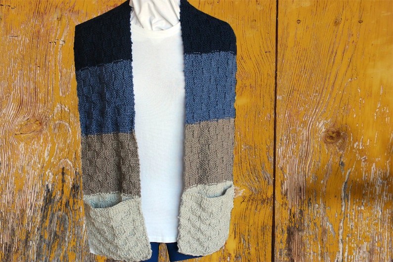 Knitting Pattern for Scarf With Pockets Easy to Knit Etsy