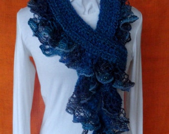 Crocheted Ruffle Scarf Pattern, Patterns for Sashay Yarn