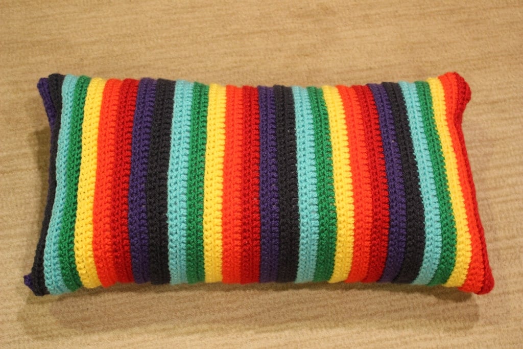Striped Crochet Pillow Pattern Yoga Bolster Patterns Easy to Etsy
