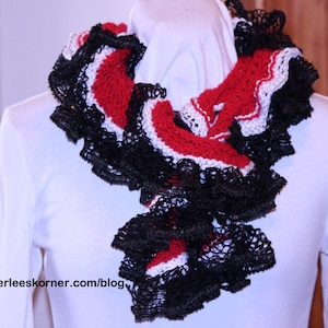 Strickmuster für Sashay-Garn, Strickmuster für Rüschenschal, einfaches Strickmuster für Schals, Spiralschalmuster mit Rüschengarnkante