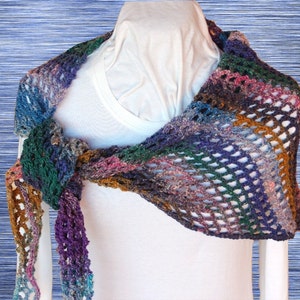 Crochet Patterns for Scarves, Easy to Crochet Wrap Pattern, Crocheted Shawl Patterns, Trellis Crochet Wrap Design imagem 1