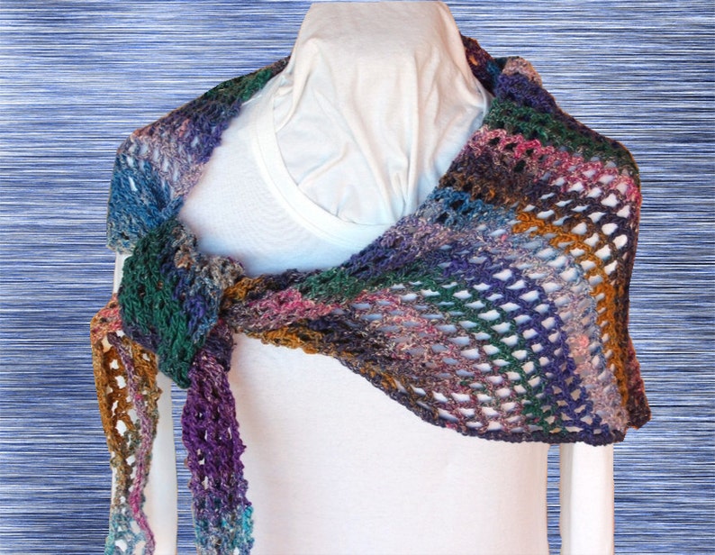 Crochet Patterns for Scarves, Easy to Crochet Wrap Pattern, Crocheted Shawl Patterns, Trellis Crochet Wrap Design image 1