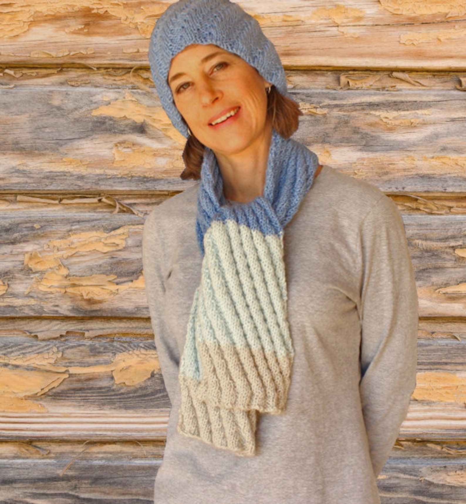 Striped Knit Scarf Pattern Knitting Pattern for Scarf Etsy