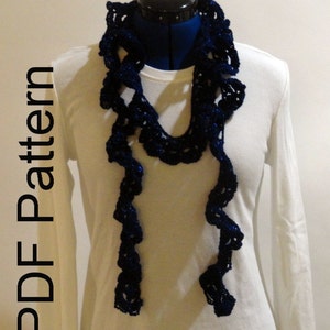 Crochet Scarf Pattern, Lace Crocheted Scarf Design, Lace Twirl Crocheted Spiral Scarf Pattern, Gift to Crochet, Sale Crochet Patterns image 5