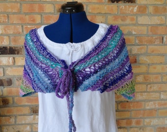 Knit Wrap Pattern, Easy to Knit Cape Design, Knit Scarf Patterns, Knitted Cape Pattern, Easy Knitting Pattern for Shawl, Noro Yarn Pattern